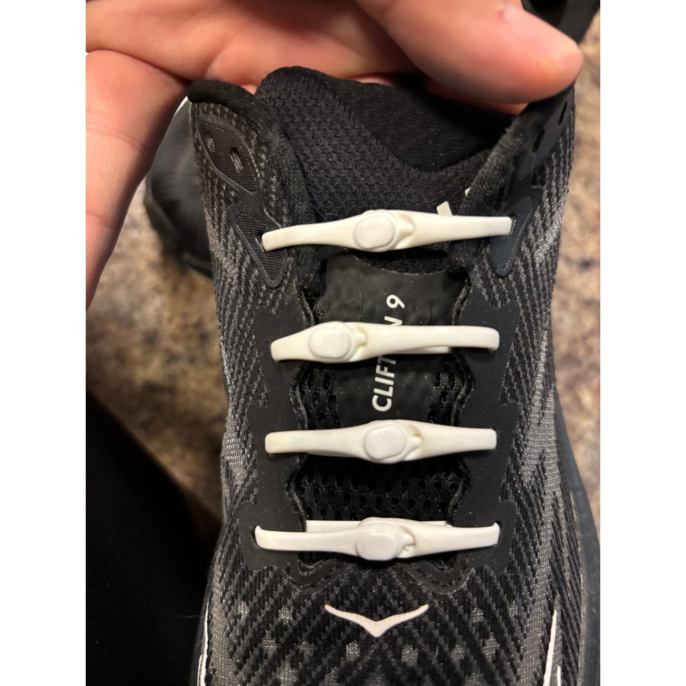 Hoka Clifton 9 Wide Running Shoes Womens 7.5D Black White Sneakers 1132211 BWHT - Picture 9 of 12